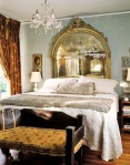 Grand Gold Mirror Behind Bed