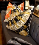 Black and Gold Hermes Pillow