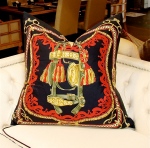 Black and Red Hermes Pillow